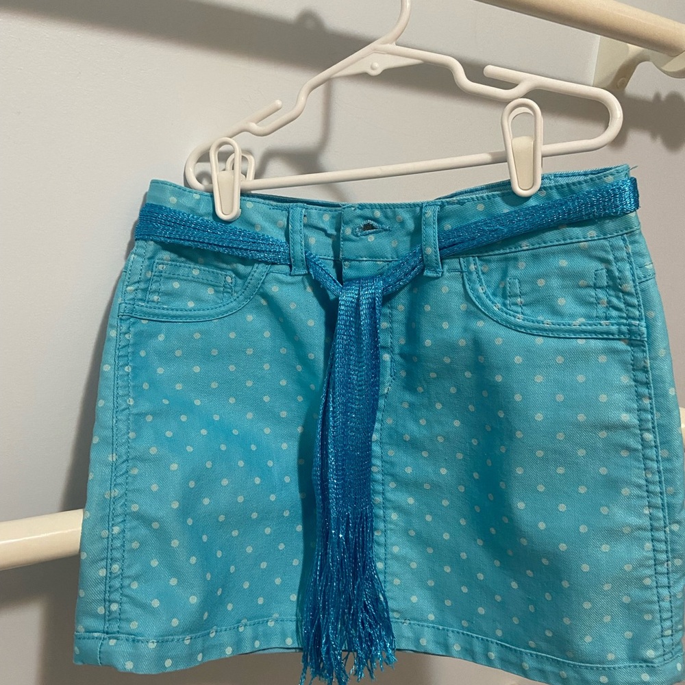 Route 66 Turquoise Polka Dot Skirt